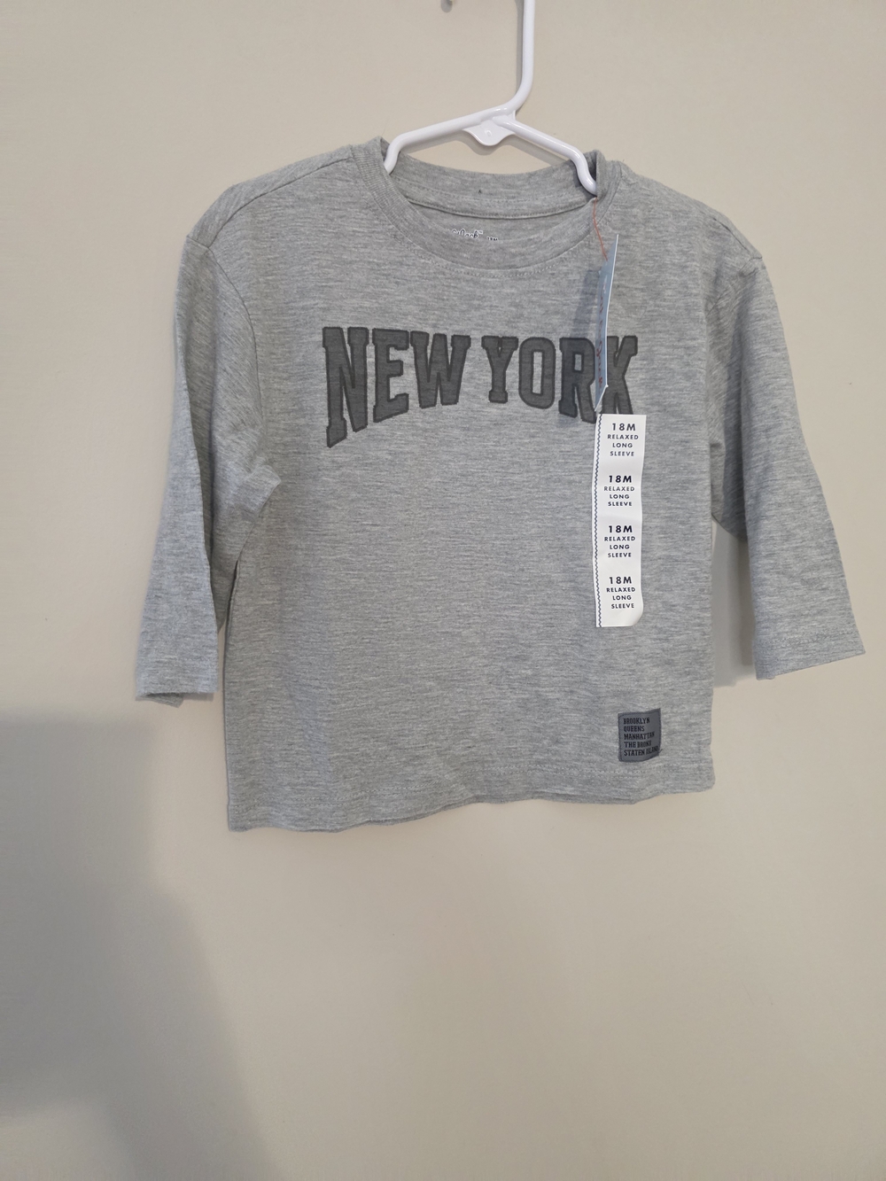 Gray "New York" Long Sleeve Kids Tee - Cat And Jack